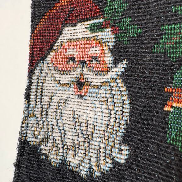 Christmas Tapestry Vest Santa Holidays Snowflake Black Red Women Medium M USA - Picture 8 of 12